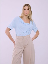 μπλούζα με λοξή ντραπέ λαιμόκοψη sq7834.4658+2