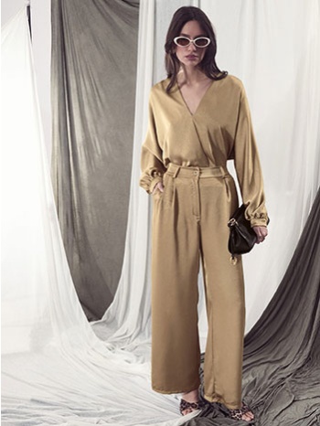 μπλούζα σατέν με πιέτα sq7880.4006+2