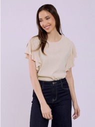 μπλούζα με βολάν και λινό sq7616.4980+4