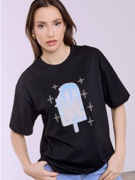 t-shirt με παγωτό strass sq7616.4052+2