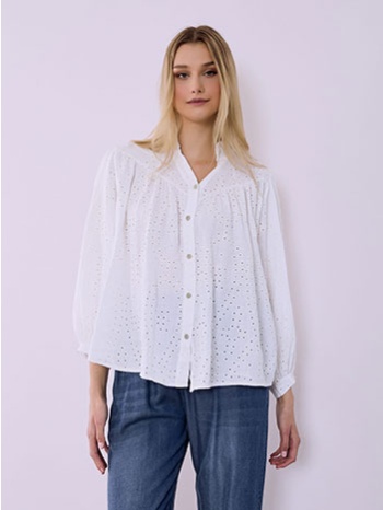 πουκάμισο με κεντητές διάτρητες λεπτομέρειες sq7639.3566+1