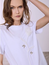 t-shirt με ανάγλυφη παπαρούνα sq7561.4861+4