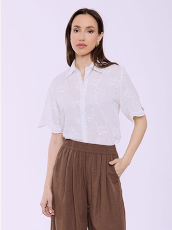 πουκάμισο με ανάγλυφα λουλούδια sq7616.3717+1