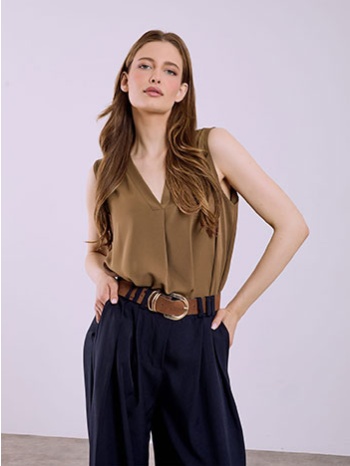 μπλούζα αμάνικη με πιέτα sq8011.4400+9