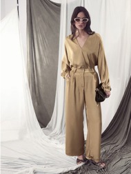 παντελόνα σατέν με ανάγλυφα σχέδια sq7880.1072+2