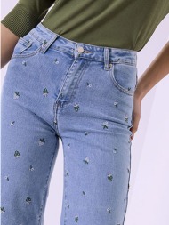 τζιν wide leg με κεντητές λεπτομέρειες sq1625.1956+1