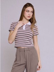 μπλούζα ριγέ με γιακά sq7642.4103+2