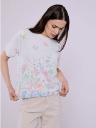 μπλούζα φλοράλ απο βισκόζη sq7590.4755+3
