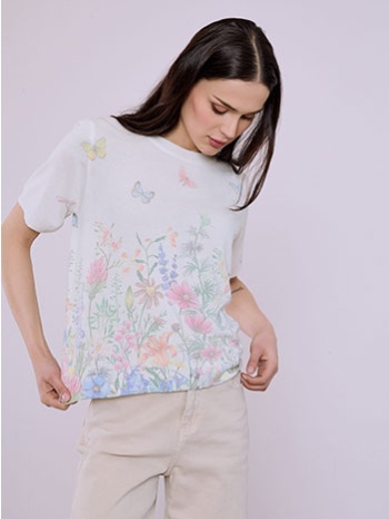 μπλούζα φλοράλ απο βισκόζη sq7590.4755+3