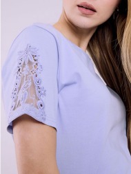 μπλούζα με δαντέλα και παγιέτες στο μανίκι sq7616.4927+2