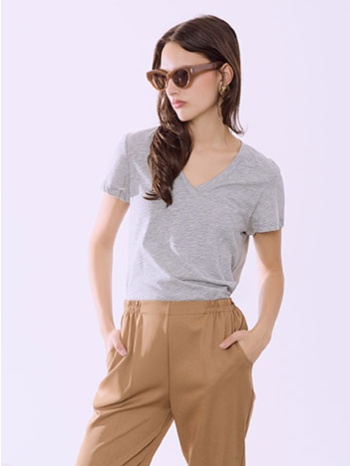 t-shirt βαμβακερό με v λαιμόκοψη sq9489.4795+2