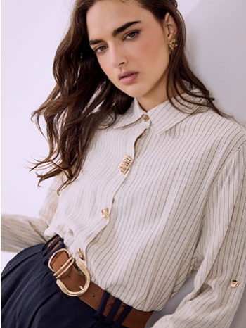 πουκάμισο ριγέ με λινό sq7633.3552+2