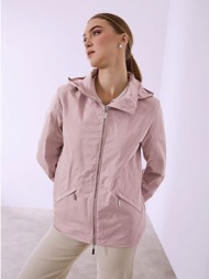 μπουφάν μονόχρωμο με κουκούλα sq7561.6016+3