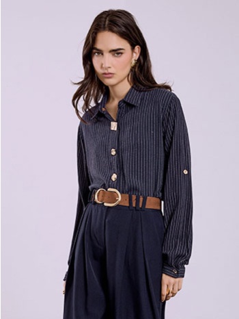 πουκάμισο ριγέ με λινό sq7633.3552+3