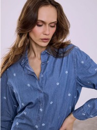 πουκάμισο denim με λουλούδια sq7999.3717+1