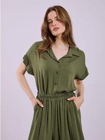 πουκάμισο μονόχρωμο από βισκόζη sq8011.3284+3