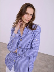 πουκάμισο ριγέ με ανάγλυφα κουμπιά sq7633.3560+2