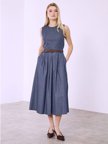 φόρεμα denim με ζώνη sq9844.8215+1