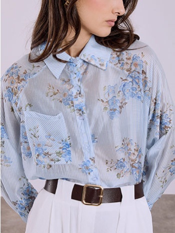 πουκάμισο ριγέ με λουλούδια sq7569.3643+1