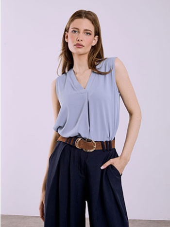 μπλούζα αμάνικη με πιέτα sq8011.4400+6