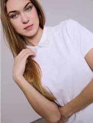 μπλούζα με γιακά και πέρλες sq7642.4119+1