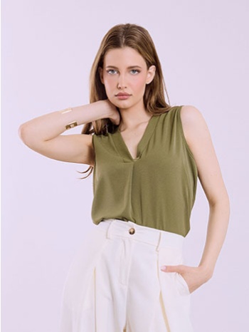 μπλούζα αμάνικη με πιέτα sq8011.4400+8