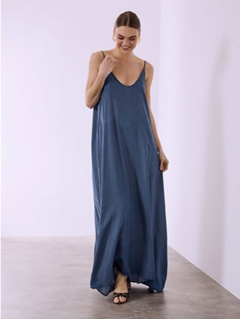 φόρεμα βαμβακερό με denim όψη sq7591.8403+3