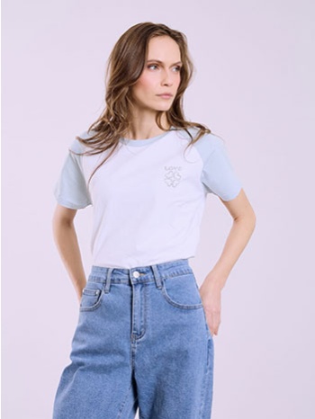 t-shirt με strass love sq7642.4055+4