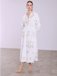 φόρεμα μάξι με μεταλλιζέ κεντήματα sq7948.8279+1