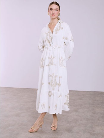 φόρεμα μάξι με μεταλλιζέ κεντήματα sq7948.8279+1