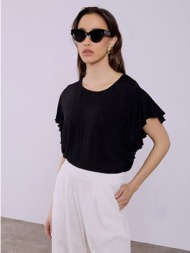 μπλούζα με βολάν και λινό sq7616.4980+3