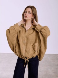 τζάκετ λινό ασύμμετρο sq7945.6156+2