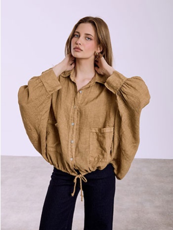 τζάκετ λινό ασύμμετρο sq7945.6156+2