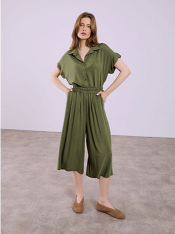 ζιπ κιλότ μονόχρωμη από βισκόζη sq8011.1060+2