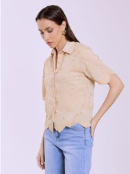 πουκάμισο με ανάγλυφα λουλούδια sq7616.3717+3