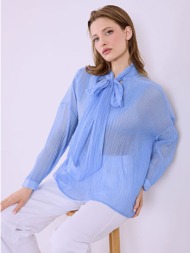 μπλούζα μονόχρωμη με δέσιμο sq8011.4531+3