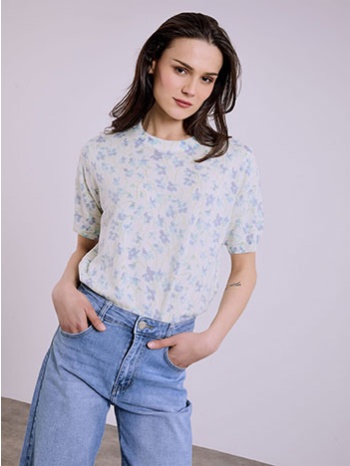 μπλούζα απο βισκόζη με λουλούδια sq7590.4708+1 σε προσφορά