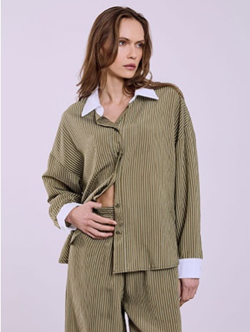 πουκάμισο ασύμμετρο με ρίγες sq8011.3651+2 σε προσφορά