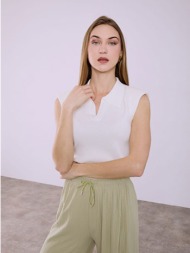 μπλούζα πλεκτή με γιακά sq9844.4830+5