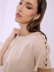 μπλούζα με δαντέλα και strass sq7616.4991+3