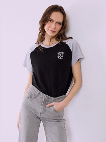 t-shirt με strass love sq7642.4055+2