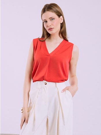 μπλούζα αμάνικη με πιέτα sq8011.4400+3