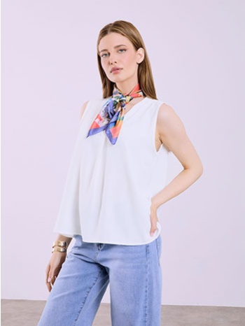 μπλούζα αμάνικη με πιέτα sq8011.4400+1