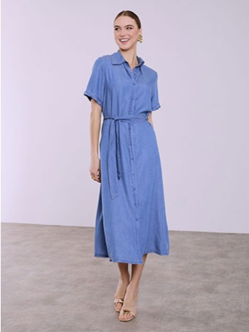 σεμιζιέ φόρεμα με denim όψη sq9844.8138+3