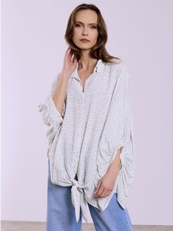 πουκαμίσα πουά oversized με δέσιμο sq7629.3091+1