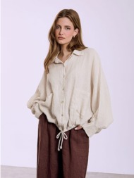 τζάκετ λινό ασύμμετρο sq7945.6156+4