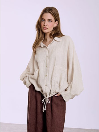 τζάκετ λινό ασύμμετρο sq7945.6156+4