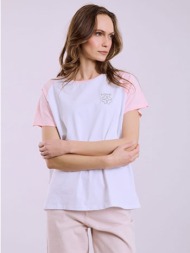 t-shirt με strass love sq7642.4055+3