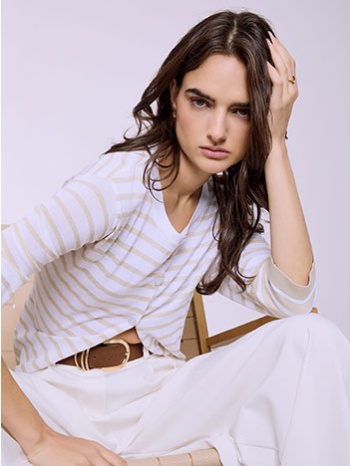 ζακέτα ριγέ μεταλλιζέ sq7616.5530+3 σε προσφορά