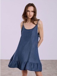 φόρεμα μίνι με denim όψη sq7591.8405+3